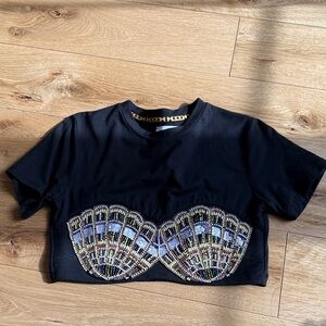 Hayley Menzies mermaid beaded crop top